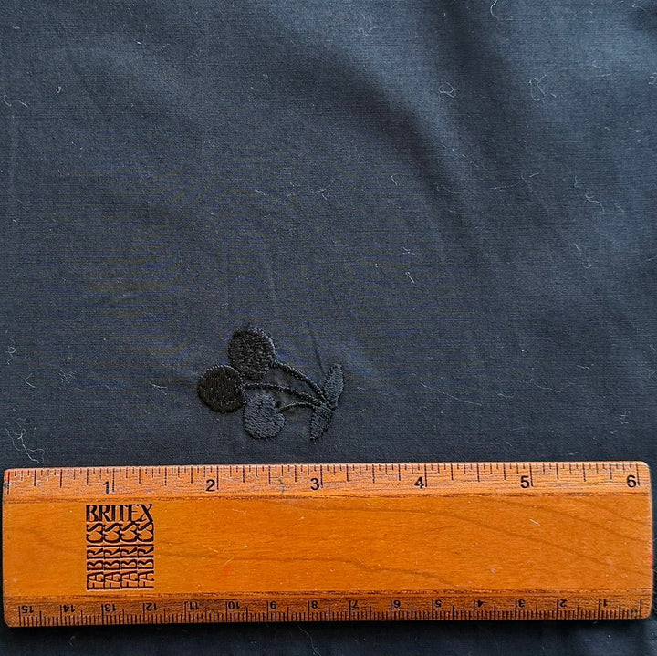 Tone-on-Tone Embroidered Cherries Cotton Poplin (Made in Italy)