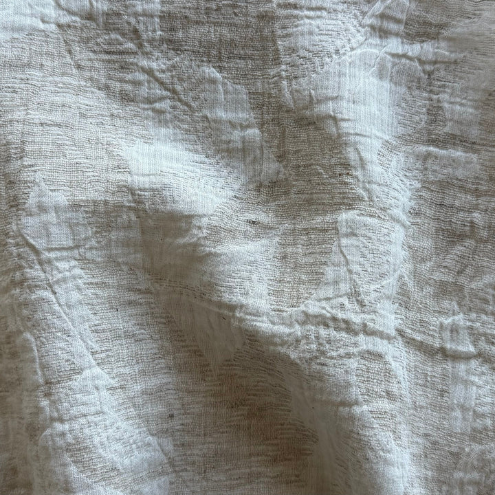 Elegant Ivory on Sand Cotton Double Gauze (Made in Italy)