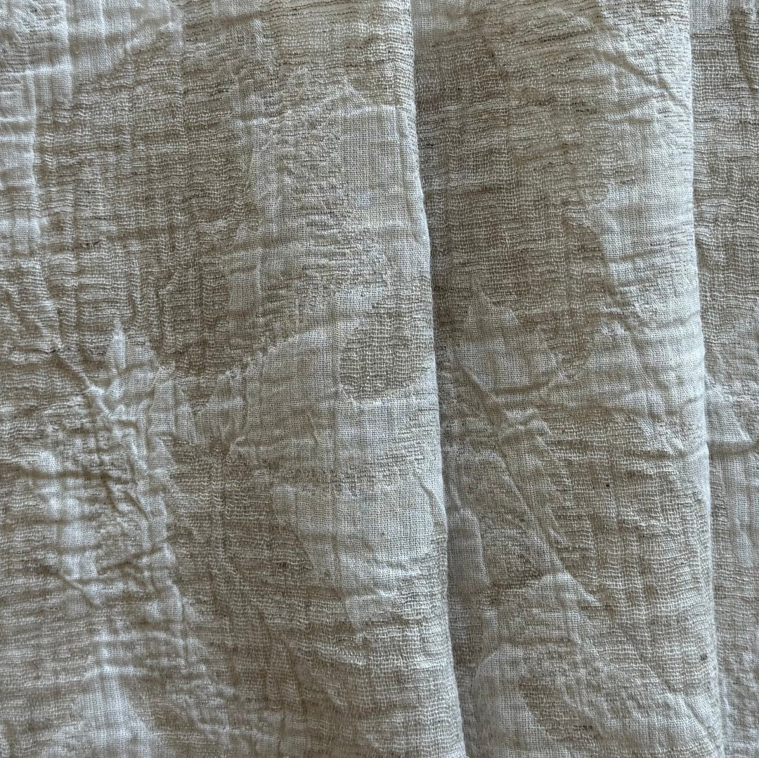 Elegant Ivory on Sand Cotton Double Gauze (Made in Italy)