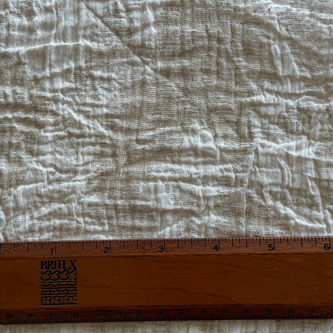 Elegant Ivory on Sand Cotton Double Gauze (Made in Italy)