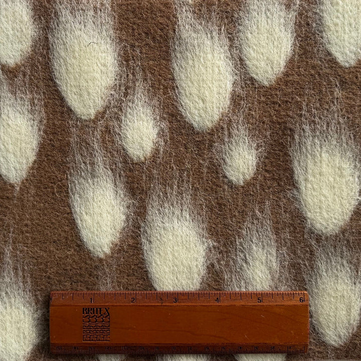 Mid-Weight Fluffy Meteorites Nutmeg Felted Wool Coating (Made in Italy)