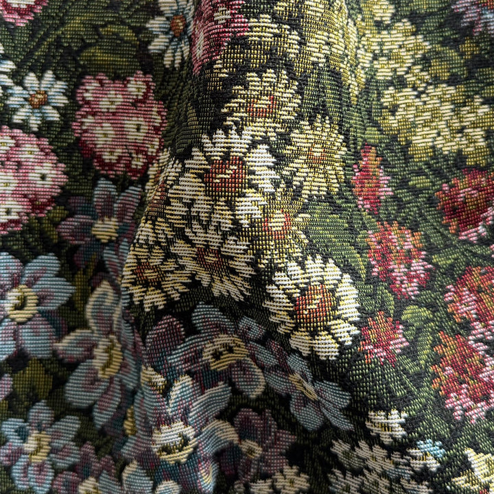Lighter-Weight Profuse Flower Bed Cotton Blend Tapestry (Made in Italy)