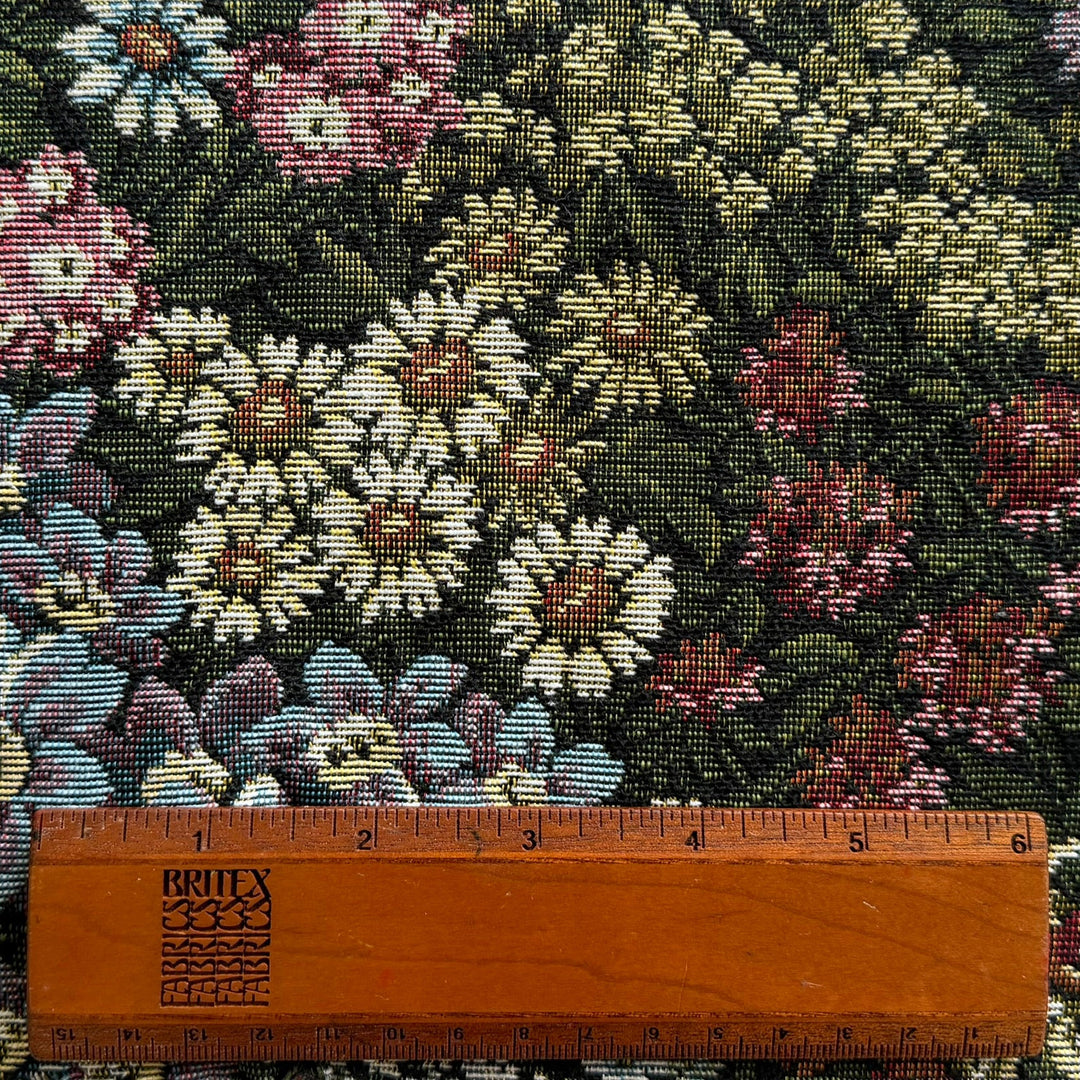 Lighter-Weight Profuse Flower Bed Cotton Blend Tapestry (Made in Italy)