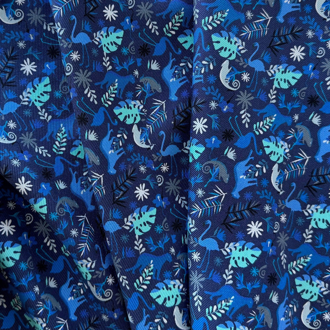 Liberty of London Chameleon & Flamingo Jungle Silk Twill (Made in Italy)