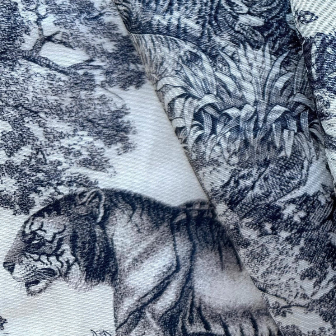 Mid-Weight Toile Ambush of Tigers Silk Twill (Made in Italy)