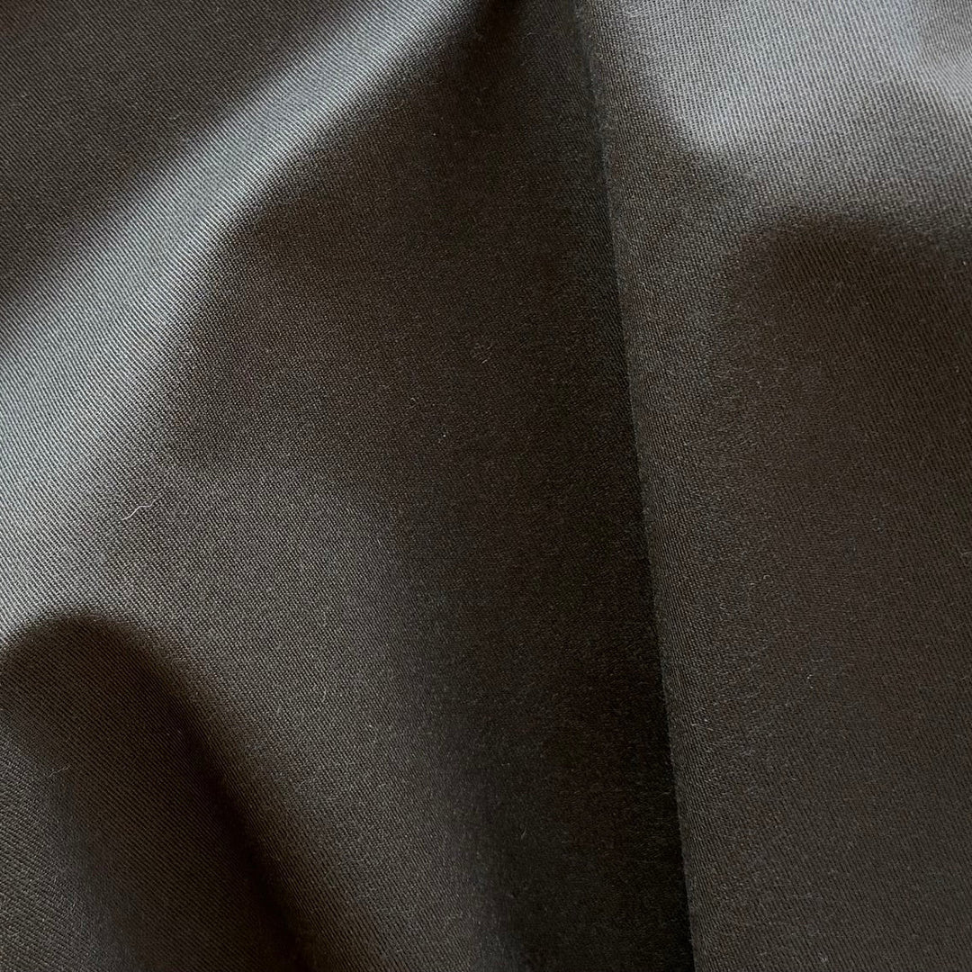 Mid-Weight Chocolate Brown Double-Sided Stretch Cotton Twill