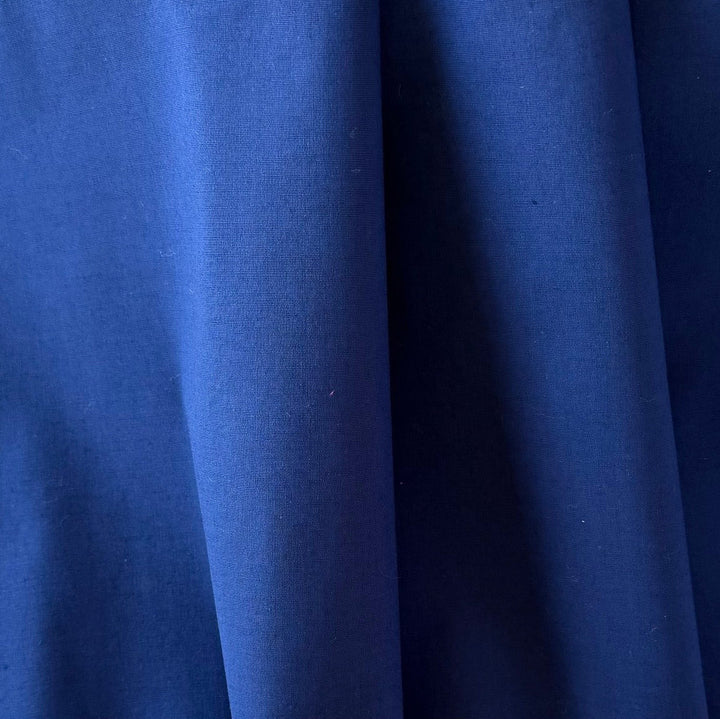 Cobalt Blue Stretch Cotton Poplin Shirting (Made in Japan)