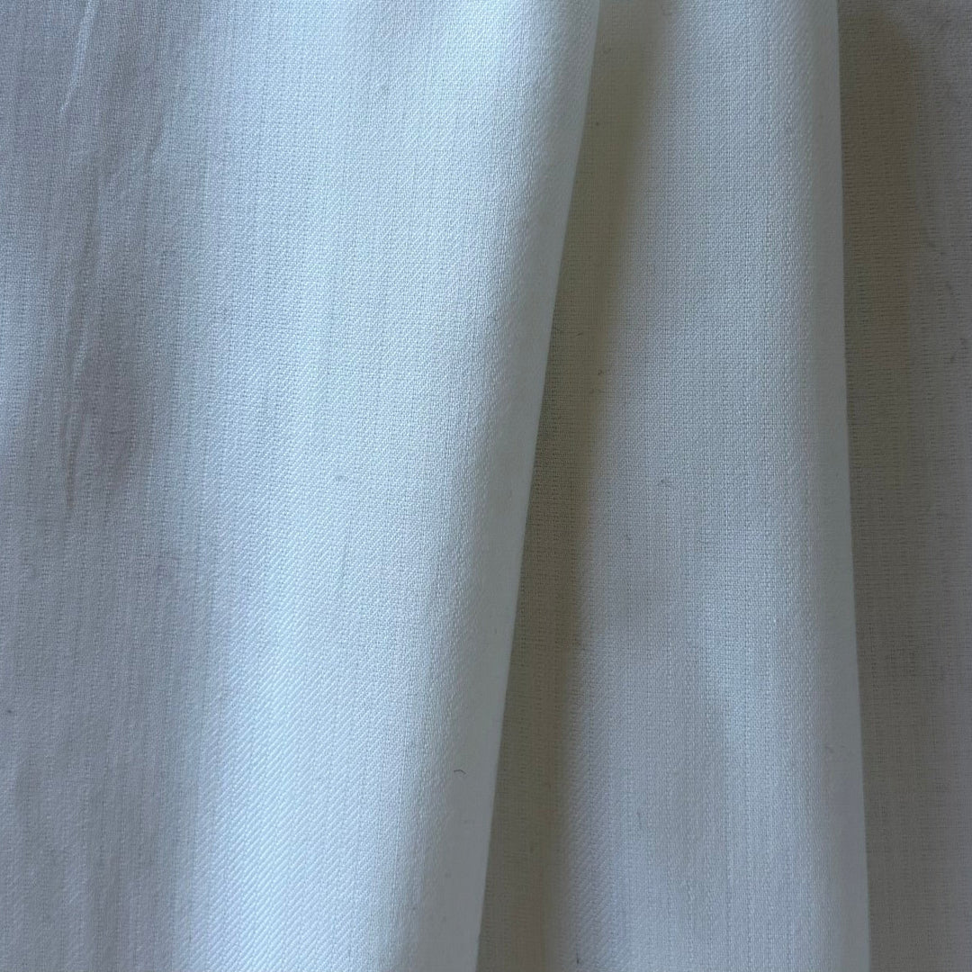 Mini-Herringbone Cotton Boll White Cotton Shirting (Made in Japan)