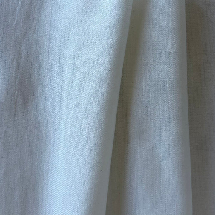 Mini-Herringbone Cotton Boll White Cotton Shirting (Made in Japan)