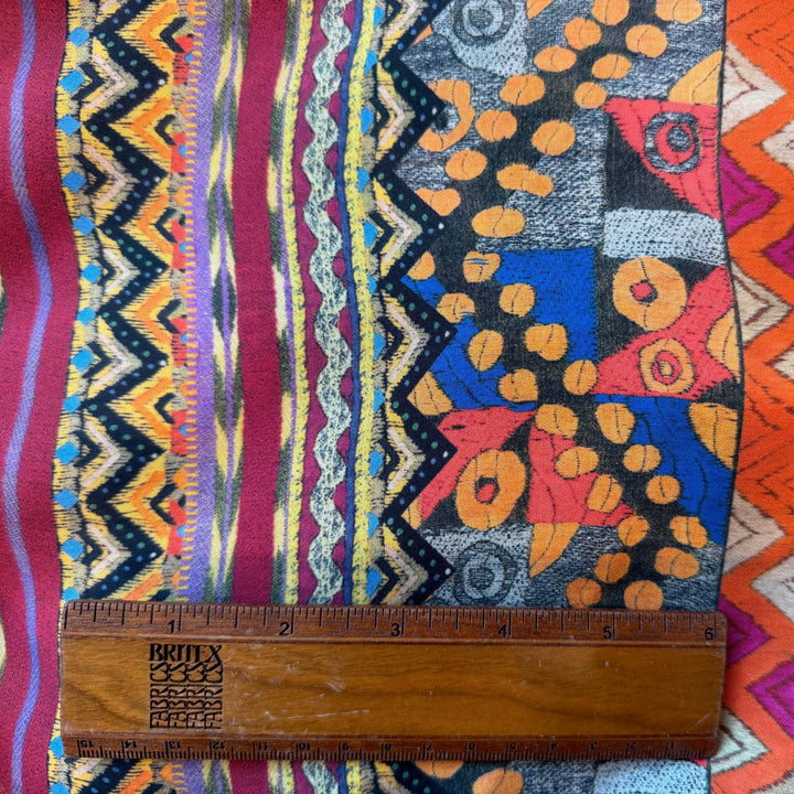 Etro Glowing Striped Kilim Silk Crepe de Chine (Made in Italy)