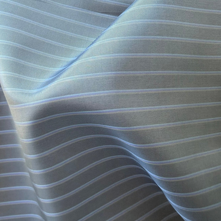 Fog Grey Striped Rayon Bemberg Lining (Made in USA)