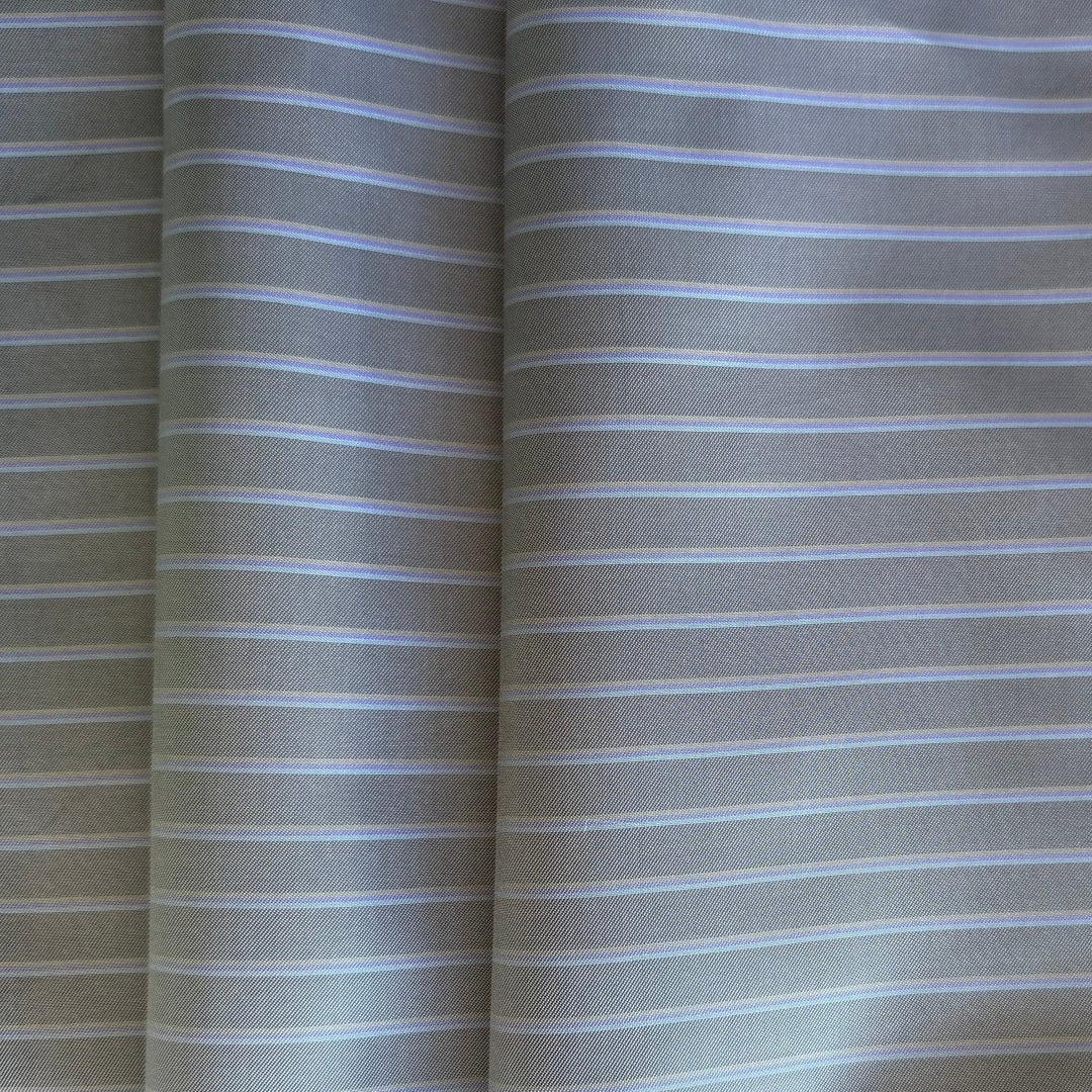 Fog Grey Striped Rayon Bemberg Lining (Made in USA)