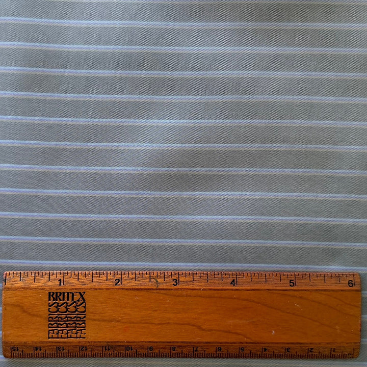 Fog Grey Striped Rayon Bemberg Lining (Made in USA)