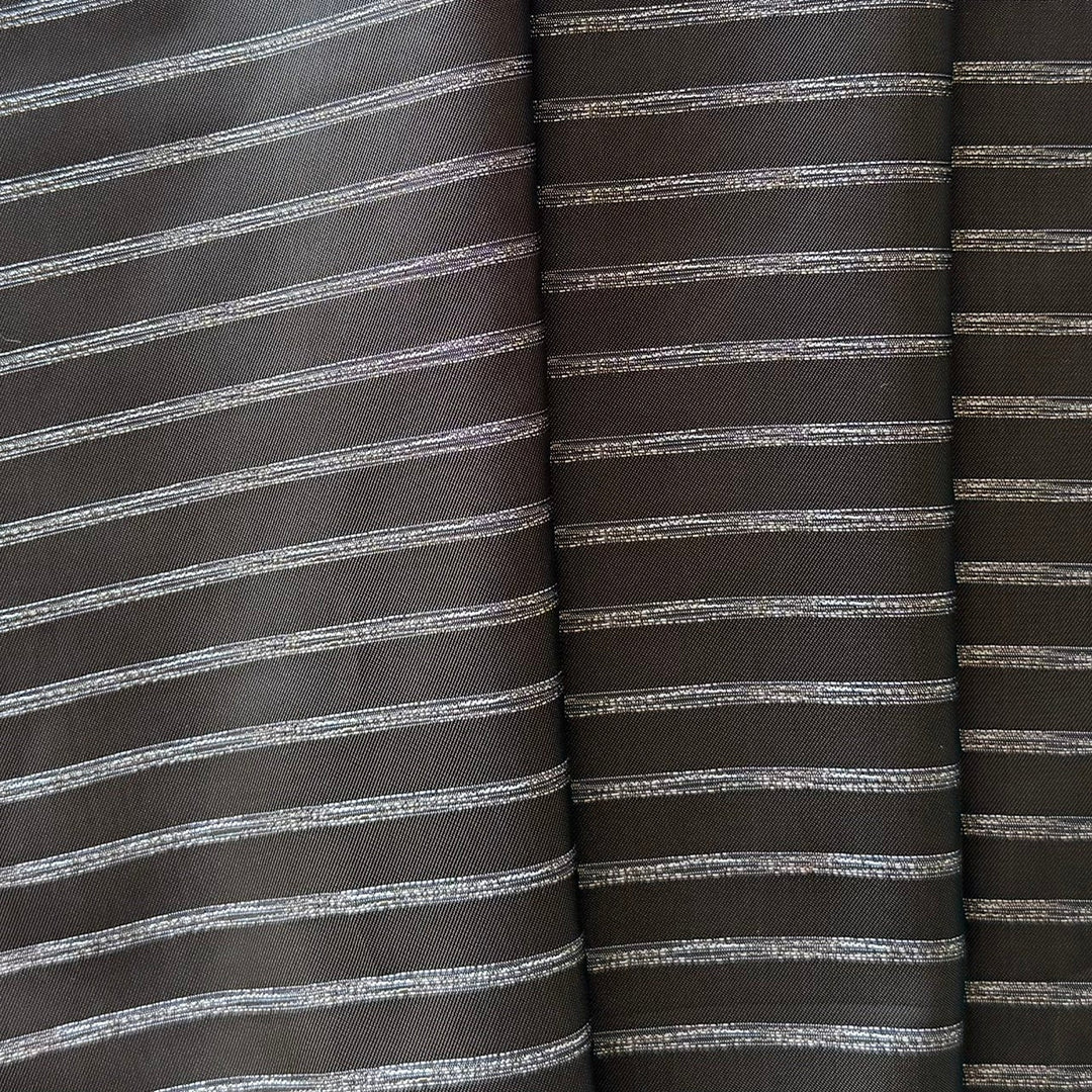 Lighter-Weight Espresso & White Striped Rayon Bemberg Lining