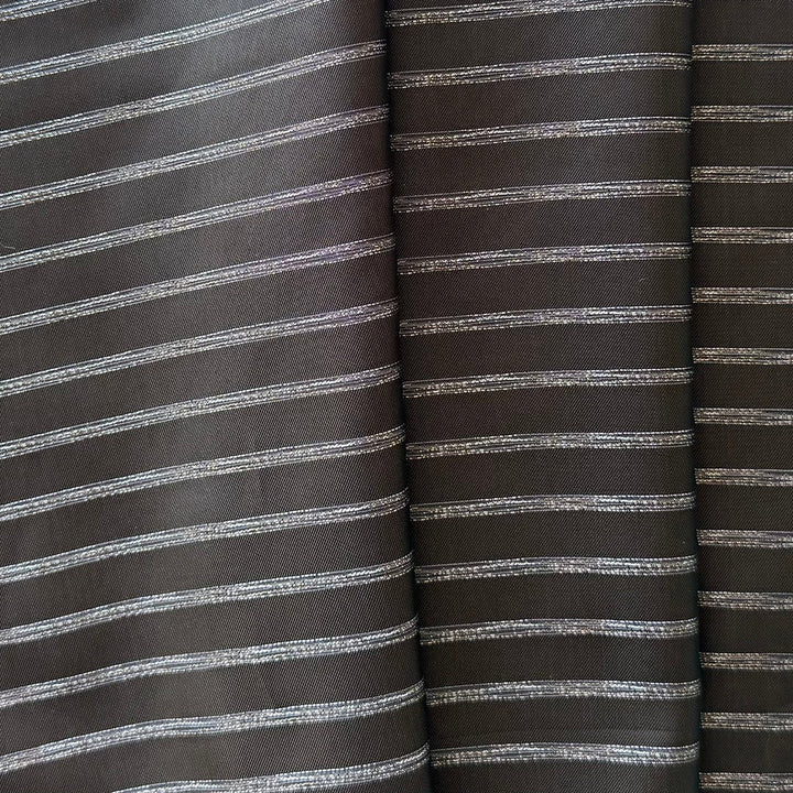 Lighter-Weight Espresso & White Striped Rayon Bemberg Lining