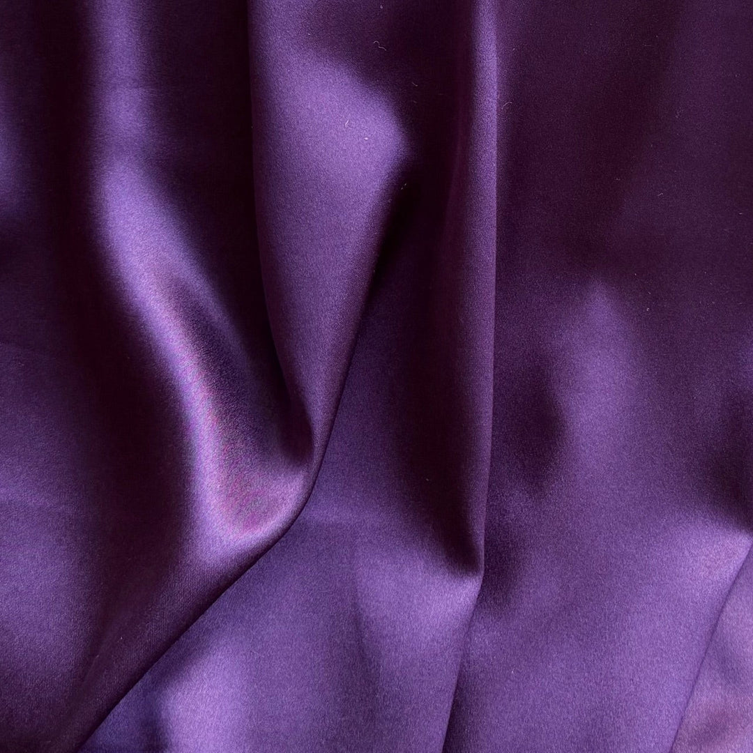 Royal Purple Stretch Silk Satin Charmeuse (Made in Italy)