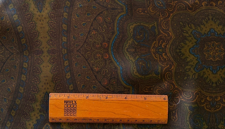 Moody Coffee Brown Paisley Rayon Bemberg Lining