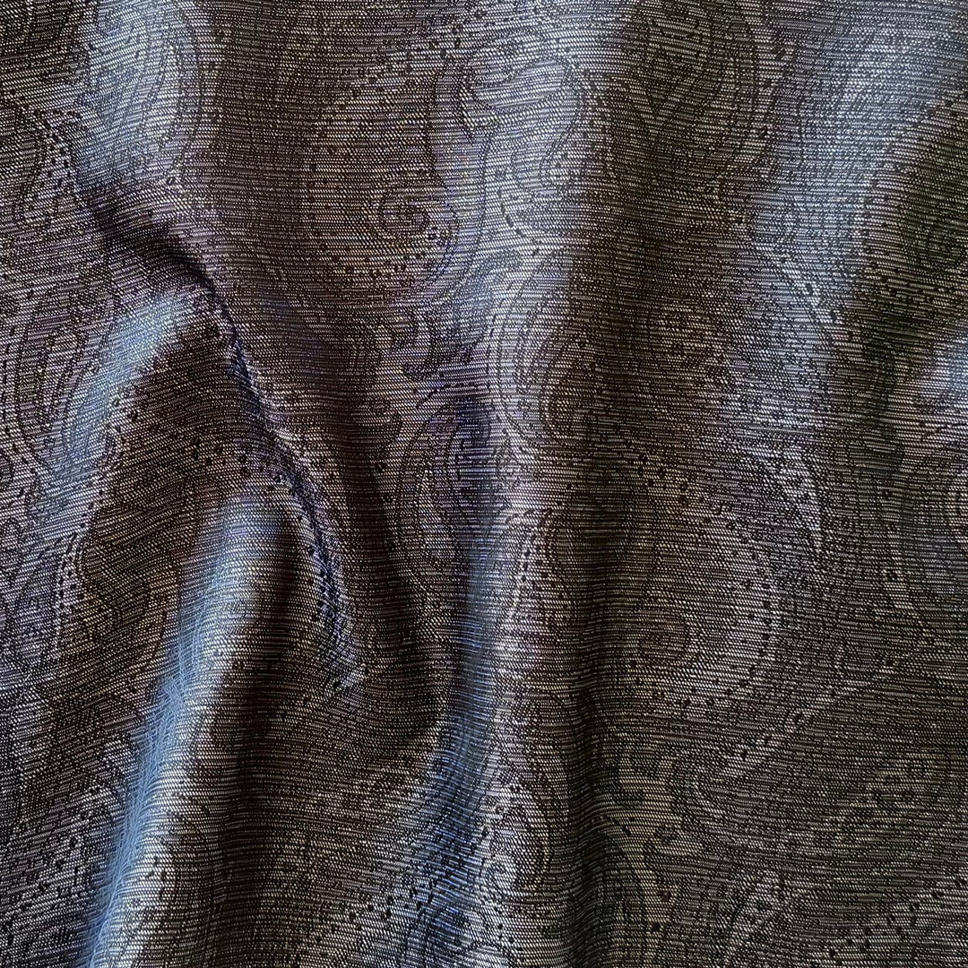 Lighter-Weight Paisley Ghost Striped Black & Brown Rayon Lining