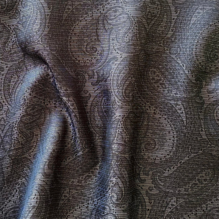 Lighter-Weight Paisley Ghost Striped Black & Brown Rayon Lining