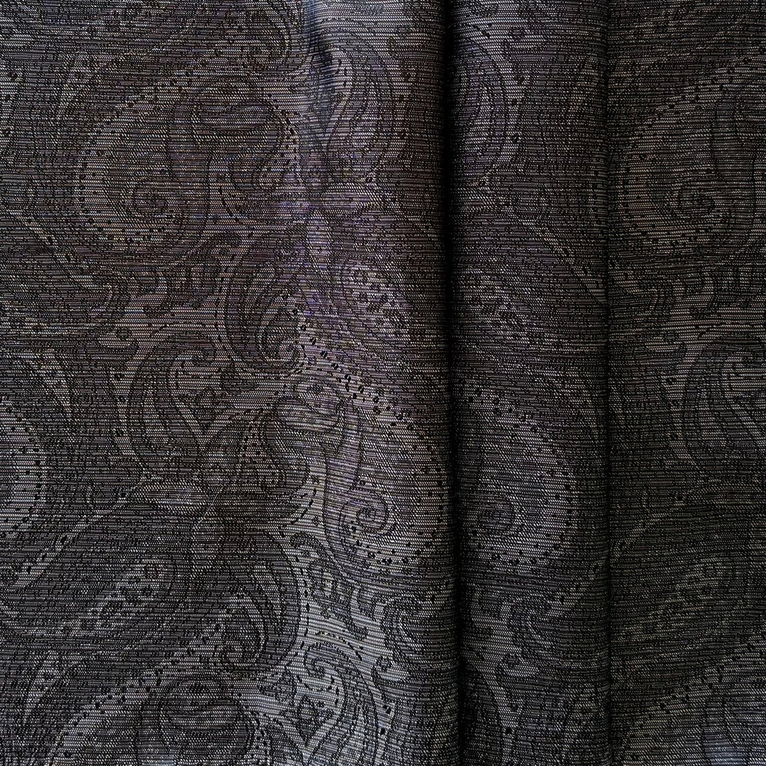 Lighter-Weight Paisley Ghost Striped Black & Brown Rayon Lining