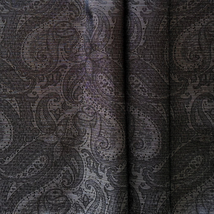 Lighter-Weight Paisley Ghost Striped Black & Brown Rayon Lining