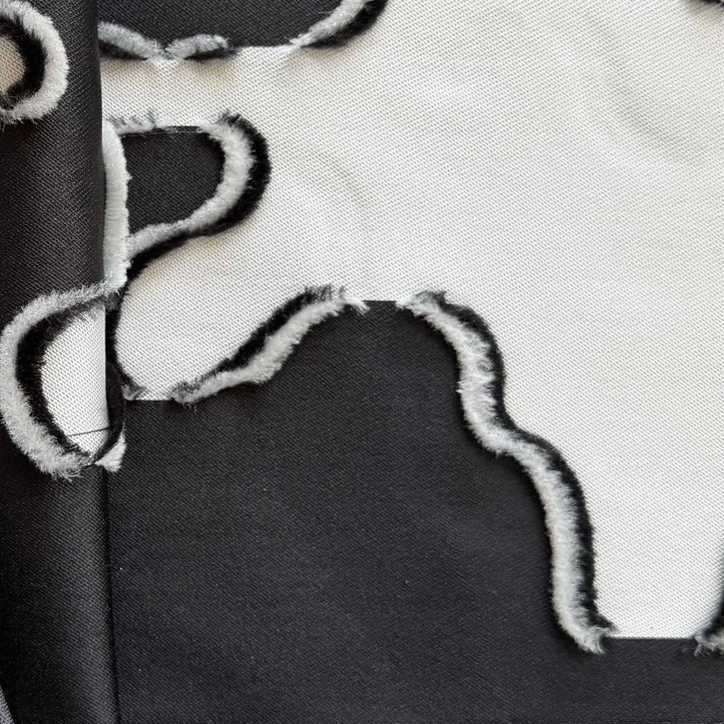 Couture Over-Sized Graphic Houndstooth Silk Blend Brocade Mikado (Made in Italy)