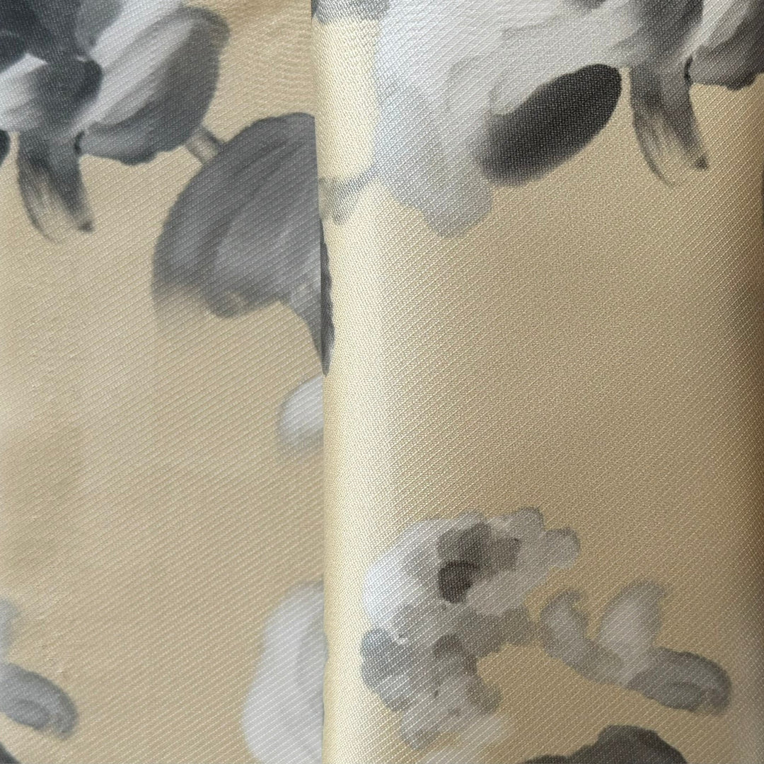 Romantic Monochromatic Peonies Crisp Polyester Mikado Twill