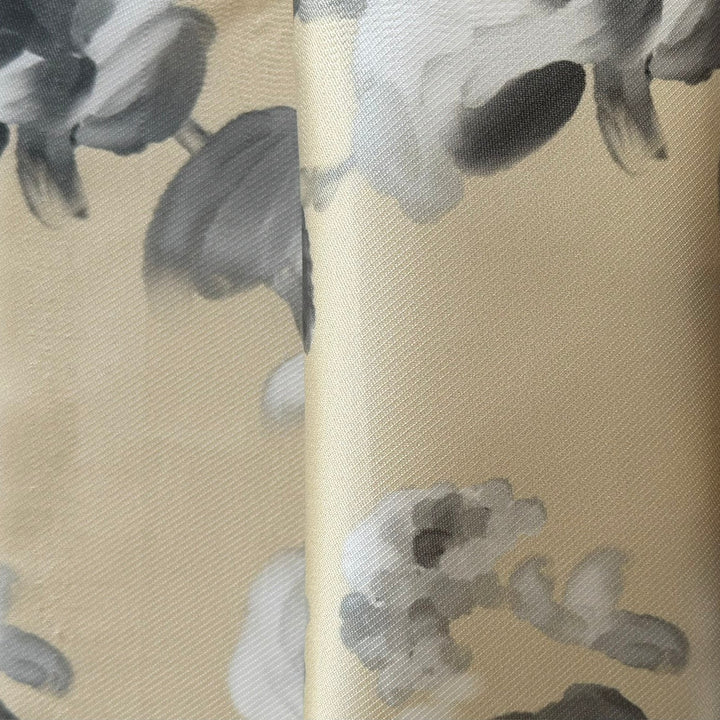 Romantic Monochromatic Peonies Crisp Polyester Mikado Twill