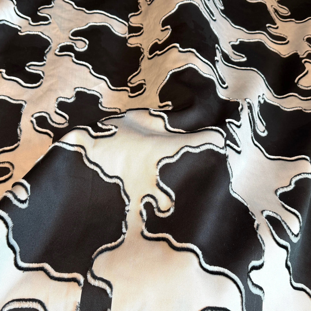 Couture Over-Sized Graphic Houndstooth Silk Blend Brocade Mikado (Made in Italy)