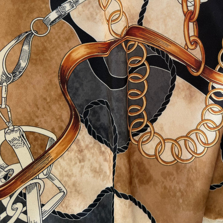Equestrian Montage Polyester Crepe de Chine