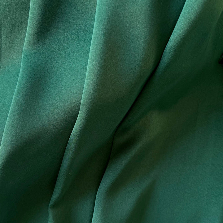 Lighter-Weight Bottle Green Polyester Satin Charmeuse