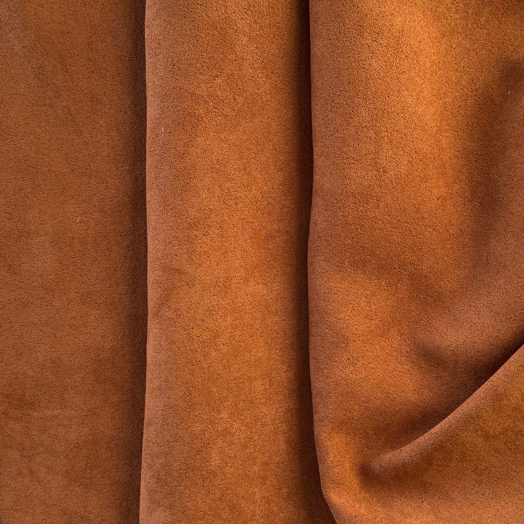 Mid-Weight Terrecotta Polyester Suede Cloth