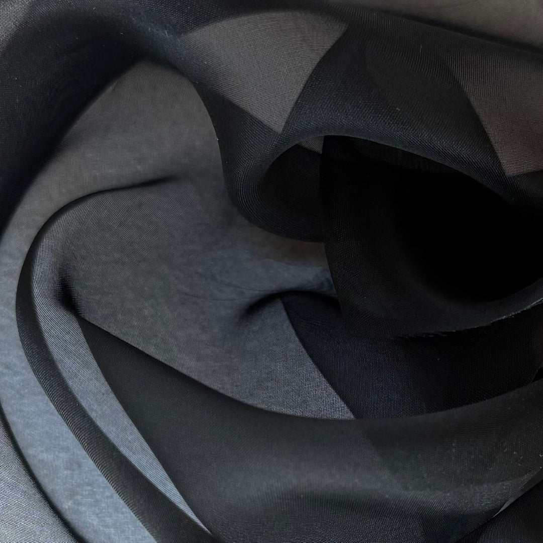 Sheer Black Silk Organza