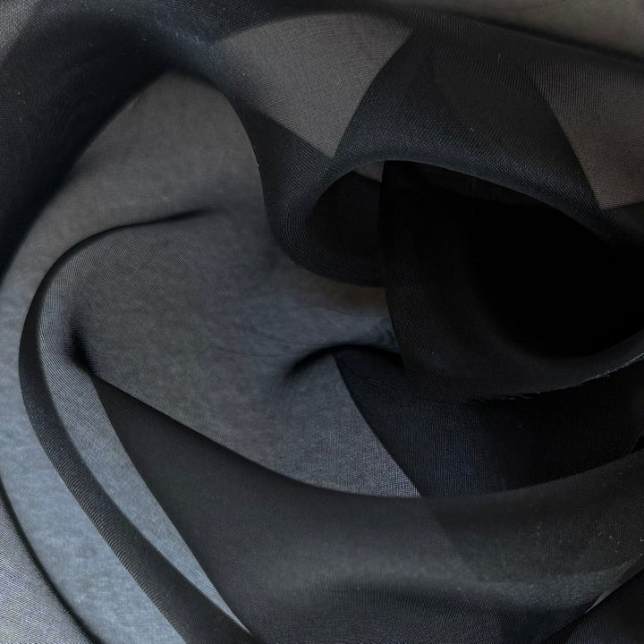 Sheer Black Silk Organza