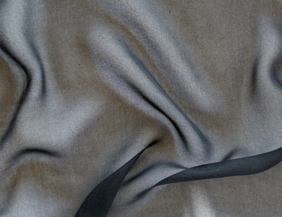 Sheer Chic Jet Black Stretch Silk Chiffon
