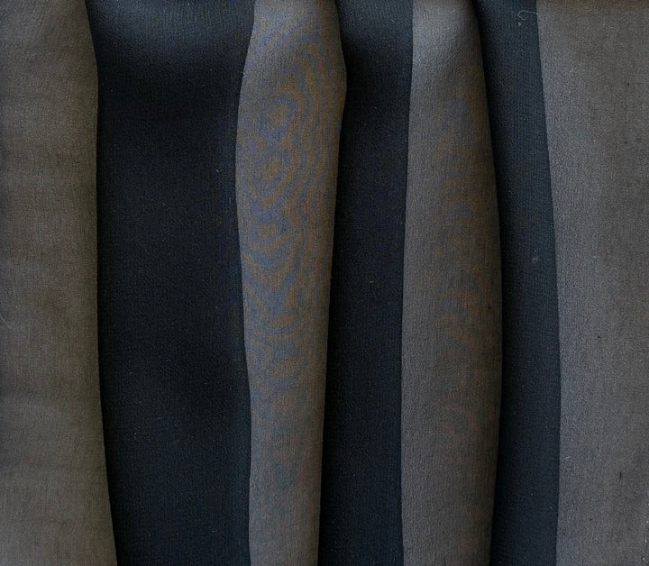 Sheer Chic Jet Black Stretch Silk Chiffon