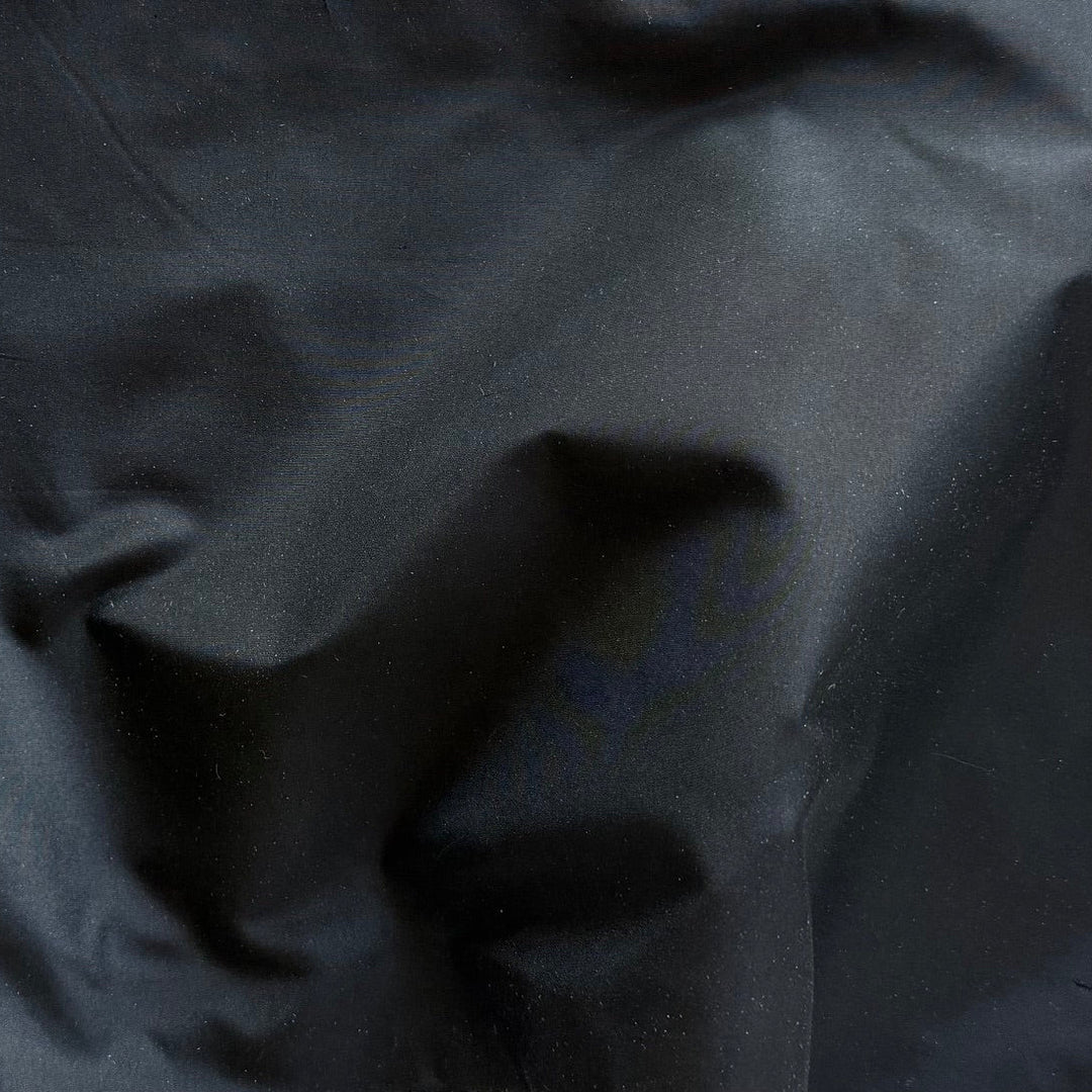 Lighter-Weight Spanish Black Crisp Silk Taffeta