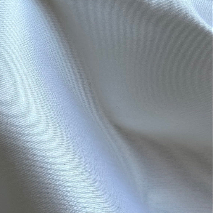 Elegant Bright White Crisp Silk & Cotton Mock Mikado
