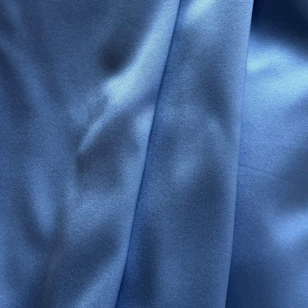 Midsummer Sky Blue Stretch Silk Satin Charmeuse