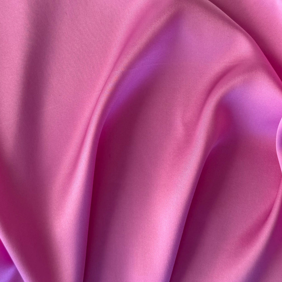 Punch Pink Stretch Silk Satin Charmeuse (Made in Italy)