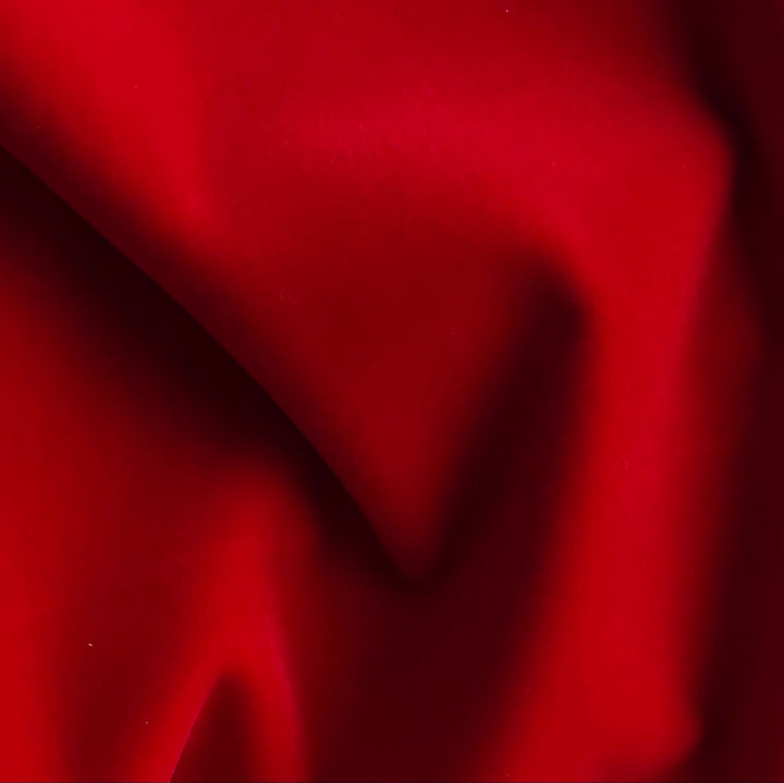 Mid-Weight Brilliant Ruby Red Cotton Velvet (Made in Italy)