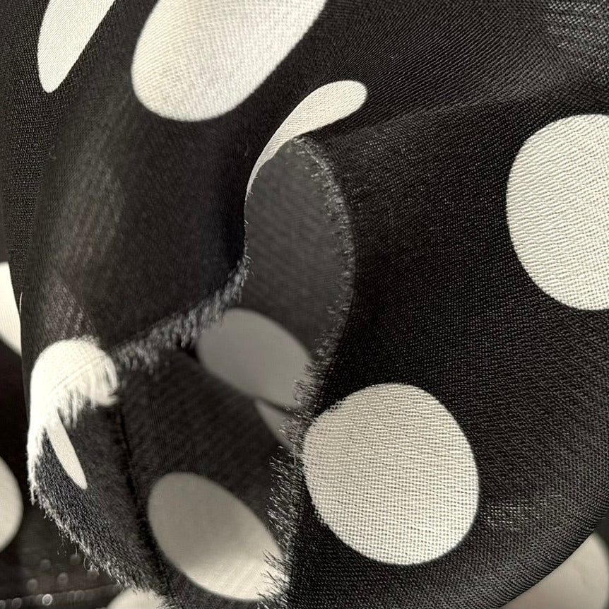 Semi-Sheer Extravagant Dotted Silk Mikado (Made in Italy)