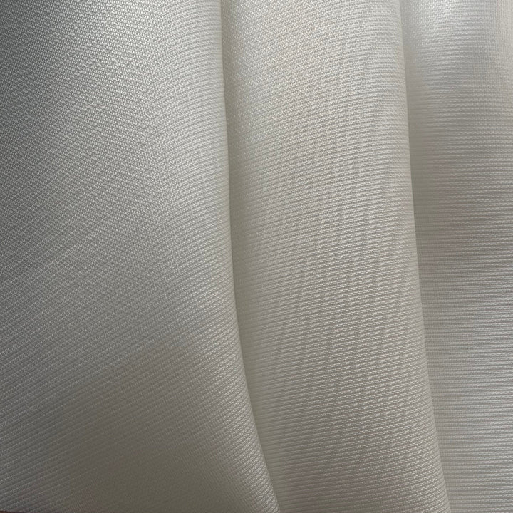 Semi-Sheer Gorgeous Soft White Textured Silk Mikado (Made in Italy)