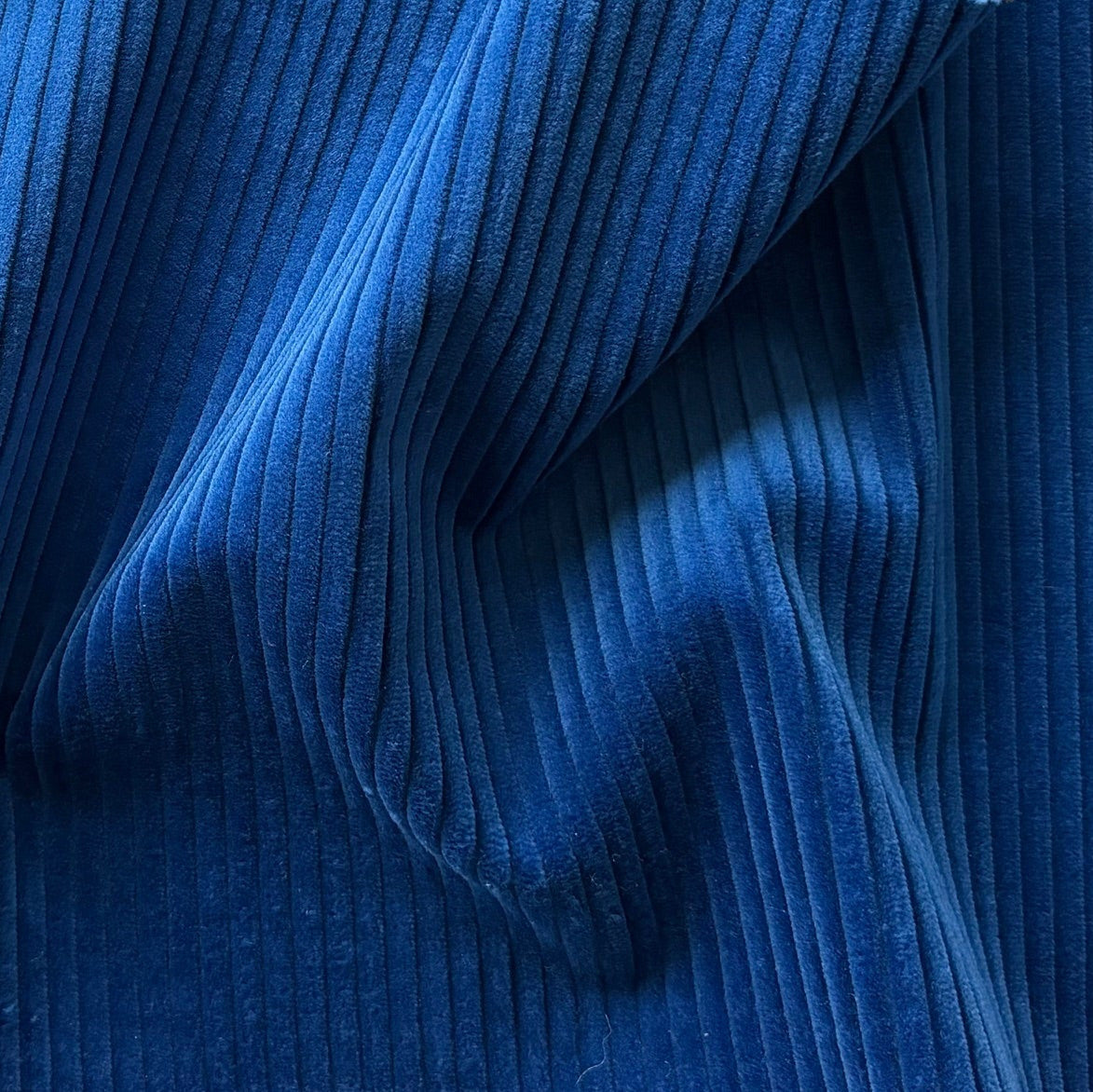 Loro Piana Royal Blue Plush Wide-Wale Cotton Corduroy (Made in