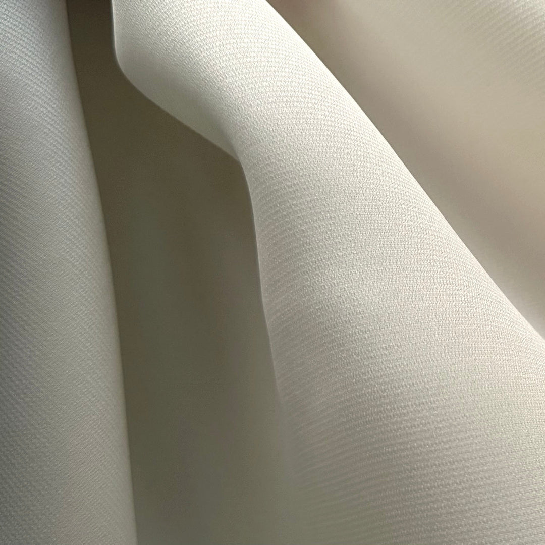 Semi-Sheer Gorgeous Soft White Textured Silk Mikado (Made in Italy)