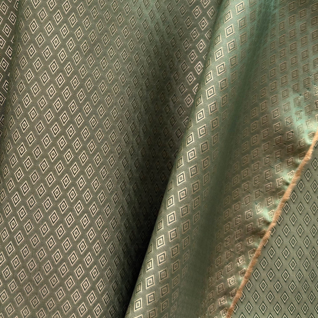 Bronzed Olive Diamonds Rayon Bemberg Twill Jacquard Lining (Made in Italy)