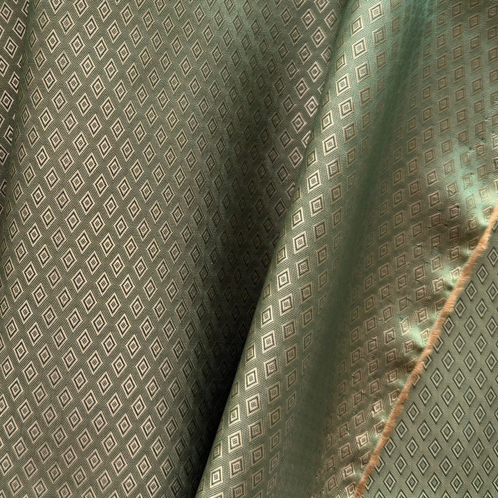Bronzed Olive Diamonds Rayon Bemberg Twill Jacquard Lining (Made in Italy)