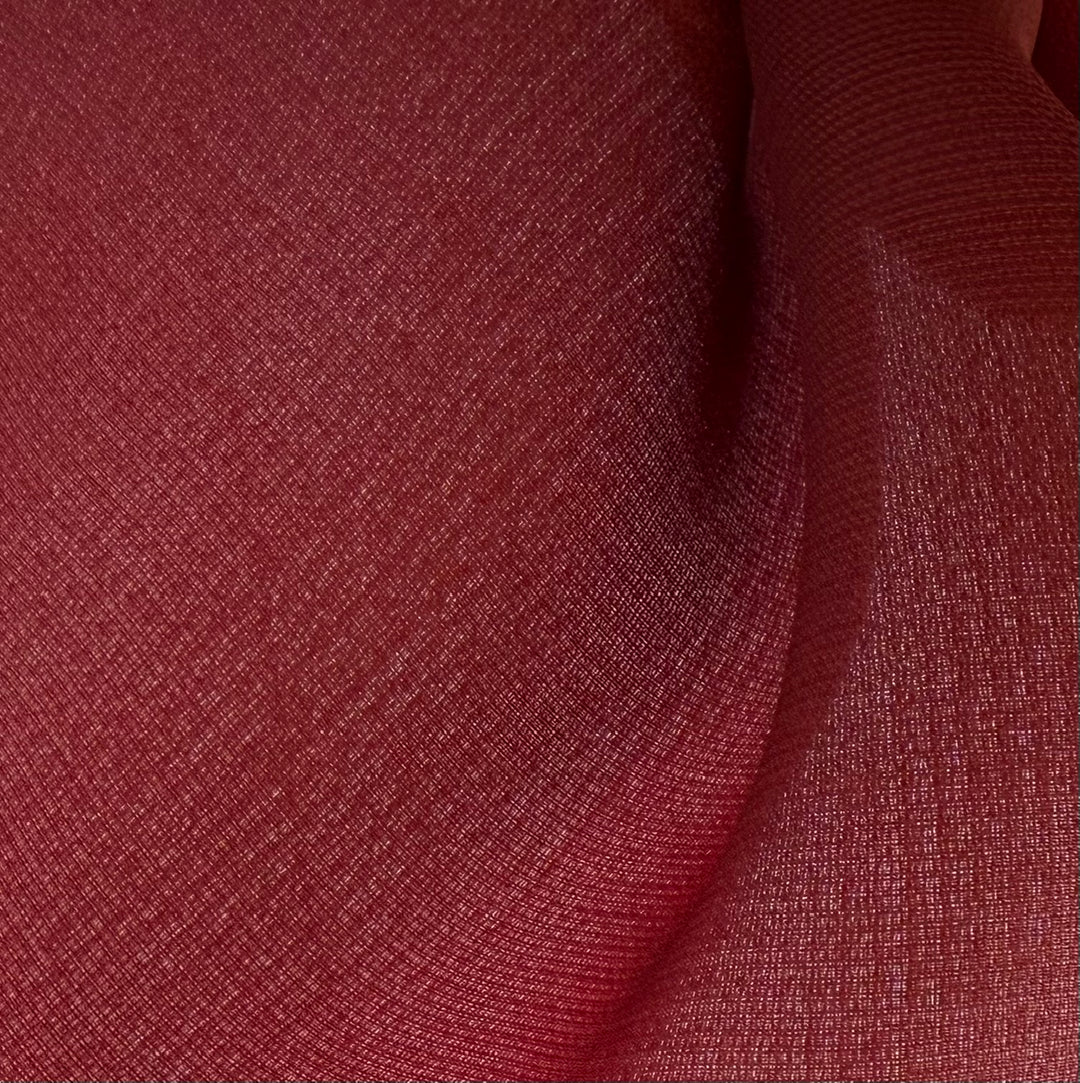 Semi-Sheer Rich Wine Textured Silk Mikado (Made in Italy)