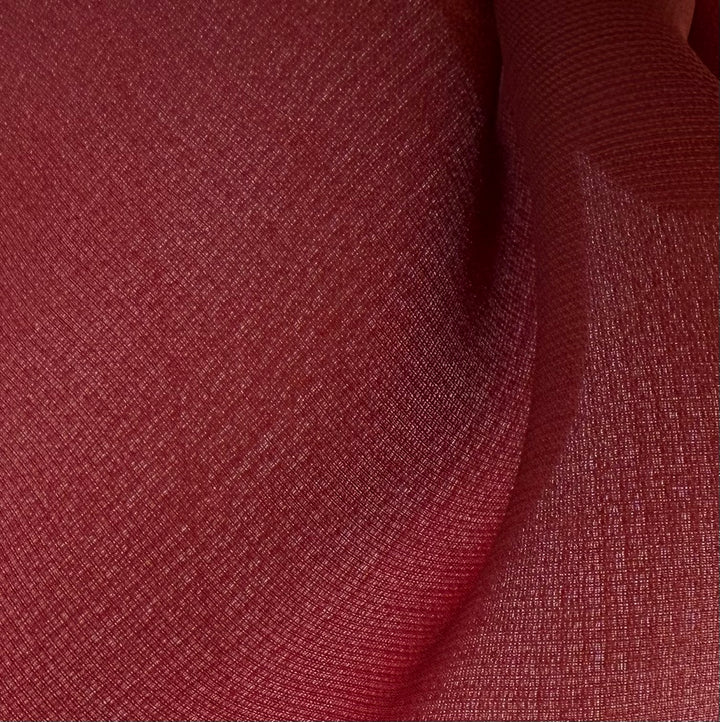 Semi-Sheer Rich Wine Textured Silk Mikado (Made in Italy)