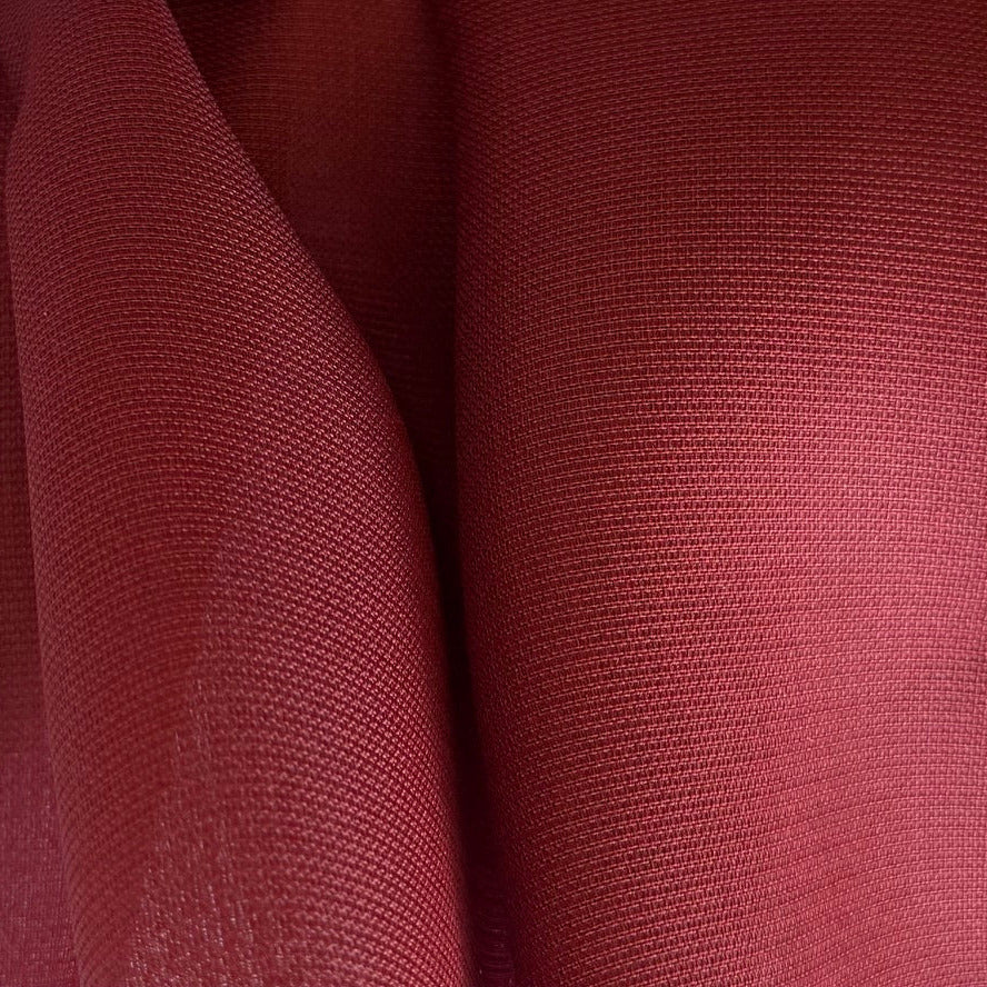 Semi-Sheer Rich Wine Textured Silk Mikado (Made in Italy)